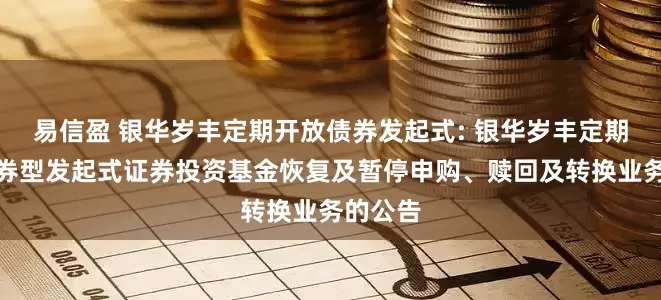 易信盈 银华岁丰定期开放债券发起式: 银华岁丰定期开放债券型发起式证券投资基金恢复及暂停申购、赎回及转换业务的公告